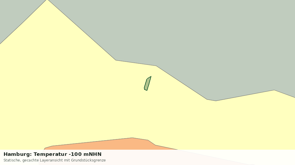 Statische Kartenansicht: Hamburg: Temperatur -100 mNHN