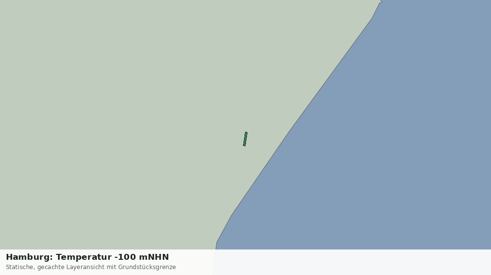 Statische Kartenansicht: Hamburg: Temperatur -100 mNHN