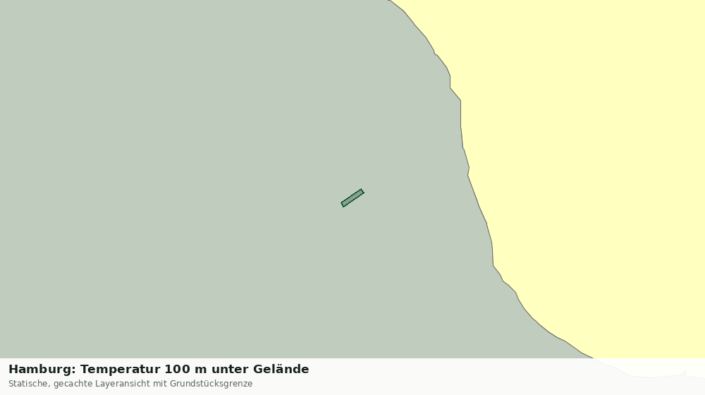 Statische Kartenansicht: Hamburg: Temperatur 100 m unter Gelände