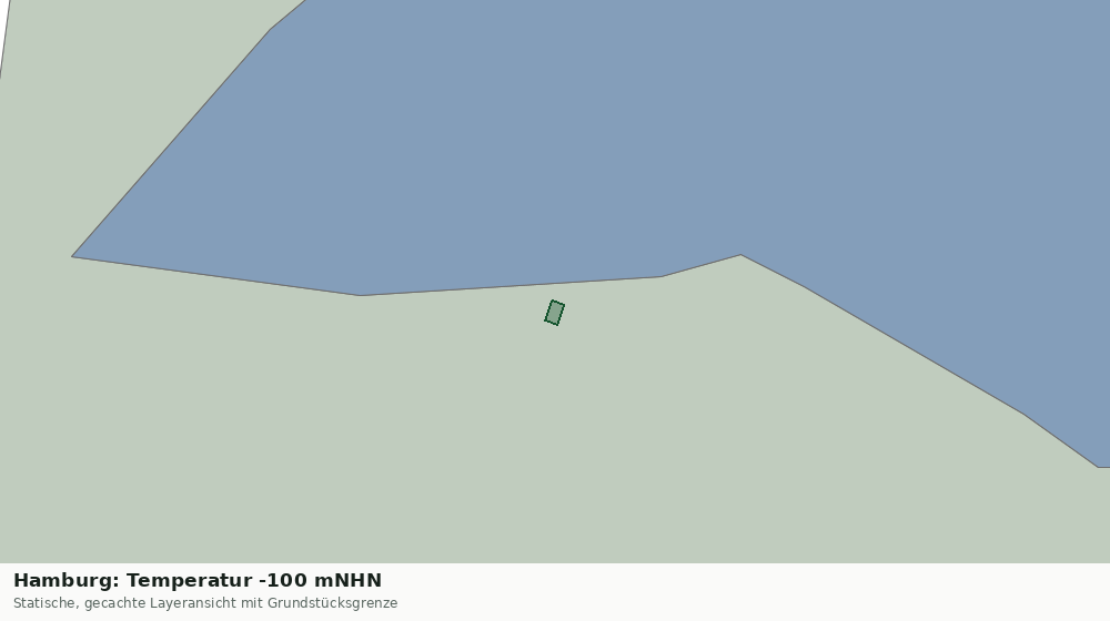 Statische Kartenansicht: Hamburg: Temperatur -100 mNHN