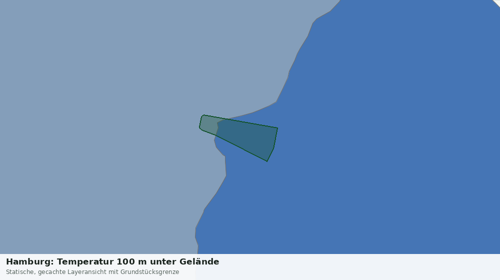 Statische Kartenansicht: Hamburg: Temperatur 100 m unter Gelände