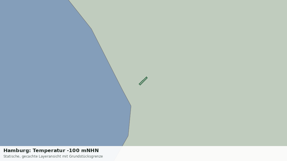 Statische Kartenansicht: Hamburg: Temperatur -100 mNHN