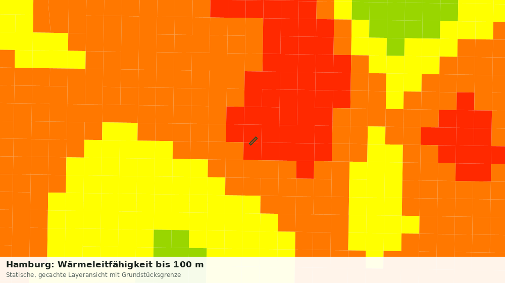Statische Kartenansicht: Hamburg: Wärmeleitfähigkeit bis 100 m
