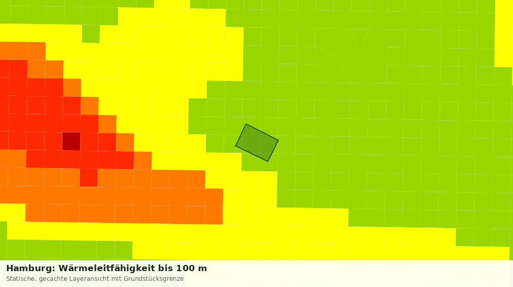 Statische Kartenansicht: Hamburg: Wärmeleitfähigkeit bis 100 m