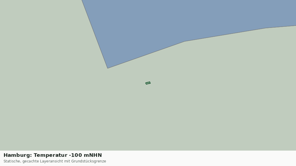 Statische Kartenansicht: Hamburg: Temperatur -100 mNHN