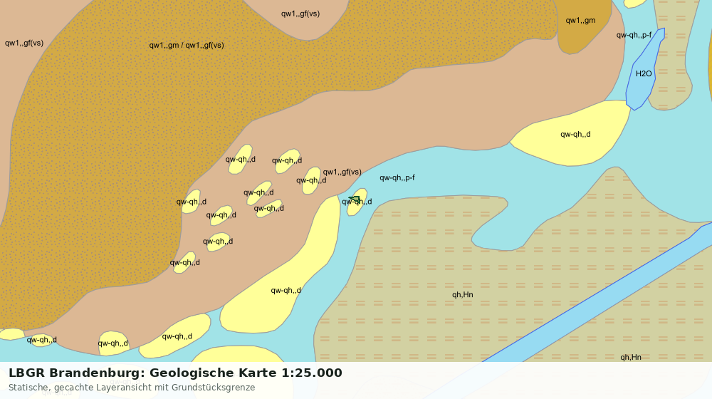 Statische Kartenansicht: LBGR Brandenburg: Geologische Karte 1:25.000