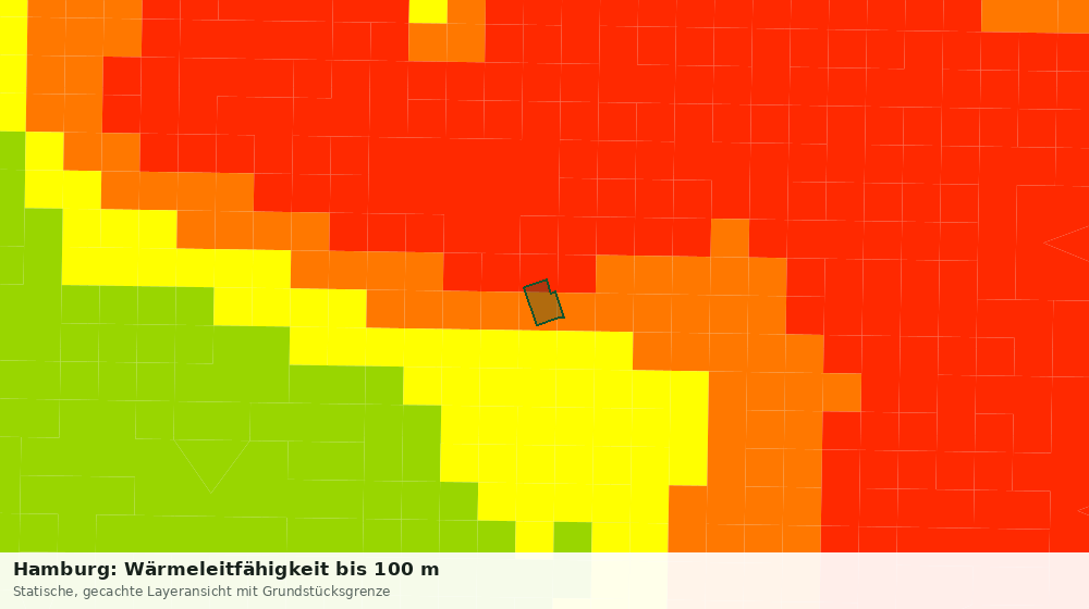 Statische Kartenansicht: Hamburg: Wärmeleitfähigkeit bis 100 m