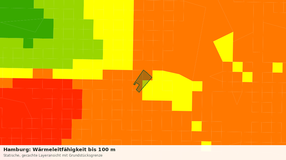 Statische Kartenansicht: Hamburg: Wärmeleitfähigkeit bis 100 m