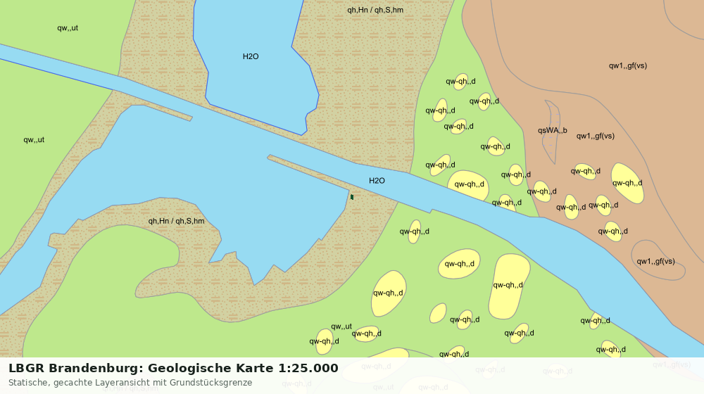 Statische Kartenansicht: LBGR Brandenburg: Geologische Karte 1:25.000