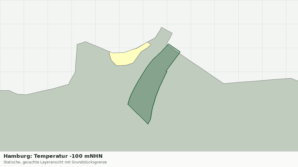 Statische Kartenansicht: Hamburg: Temperatur -100 mNHN