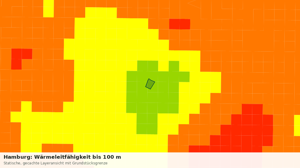 Statische Kartenansicht: Hamburg: Wärmeleitfähigkeit bis 100 m