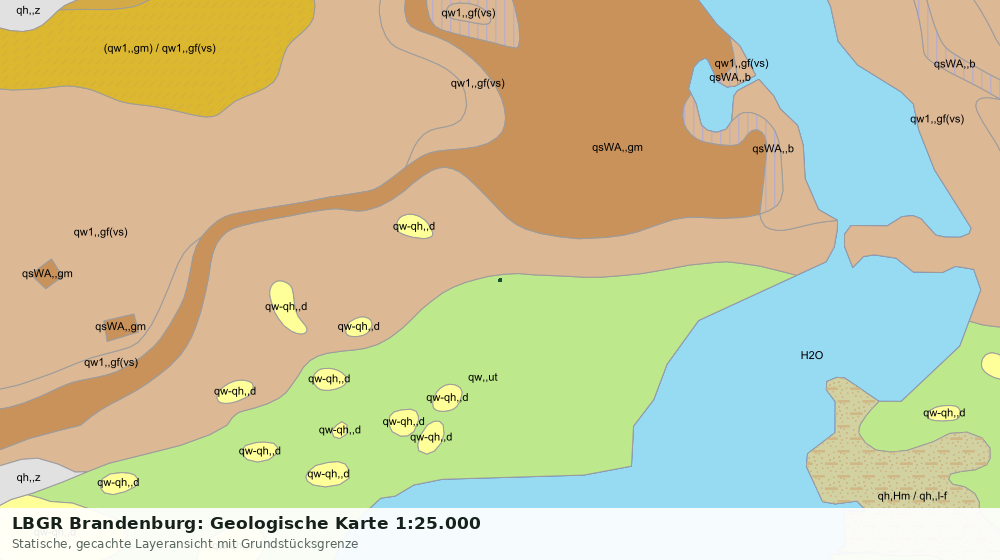 Statische Kartenansicht: LBGR Brandenburg: Geologische Karte 1:25.000
