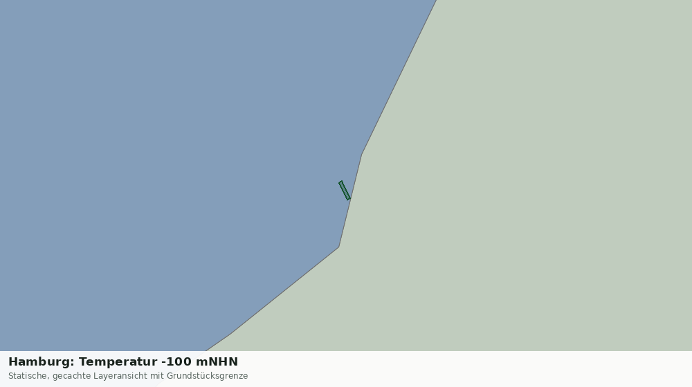 Statische Kartenansicht: Hamburg: Temperatur -100 mNHN