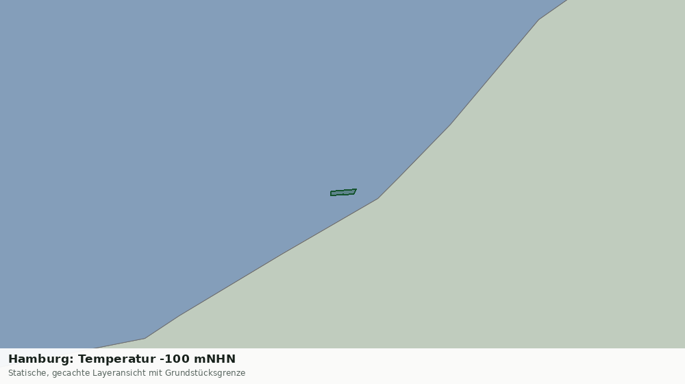 Statische Kartenansicht: Hamburg: Temperatur -100 mNHN