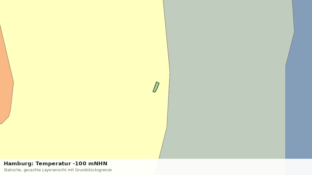 Statische Kartenansicht: Hamburg: Temperatur -100 mNHN