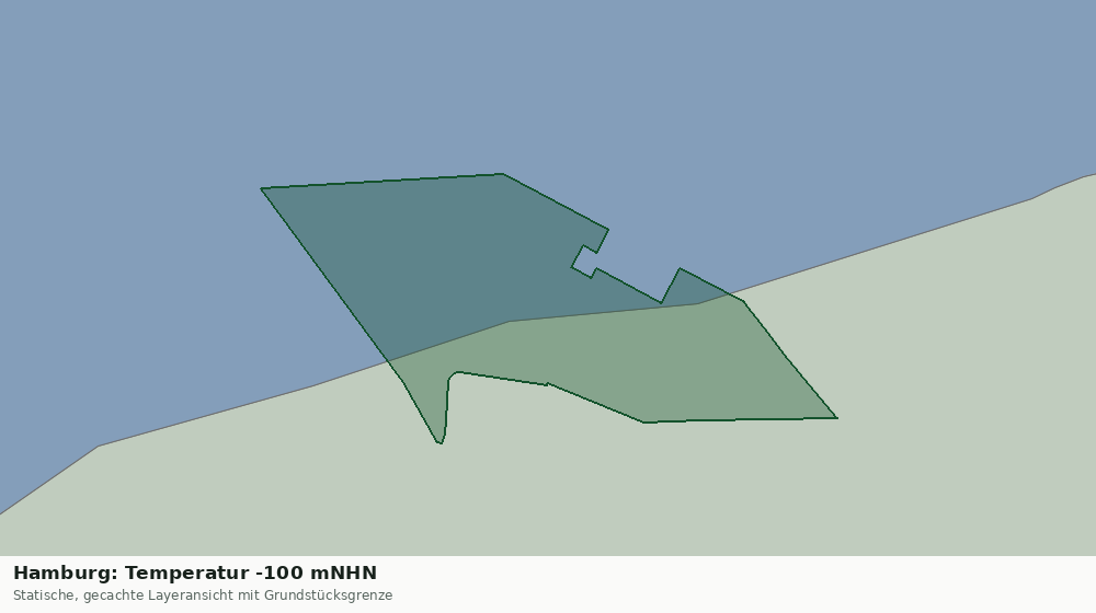 Statische Kartenansicht: Hamburg: Temperatur -100 mNHN
