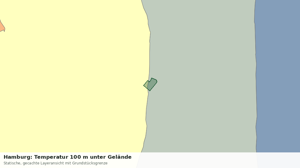 Statische Kartenansicht: Hamburg: Temperatur 100 m unter Gelände