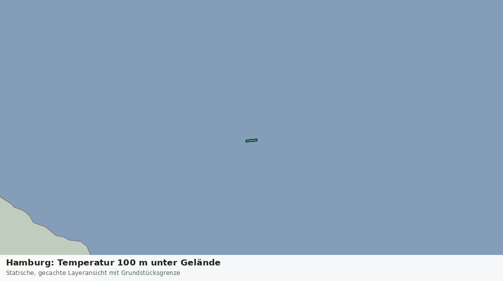 Statische Kartenansicht: Hamburg: Temperatur 100 m unter Gelände