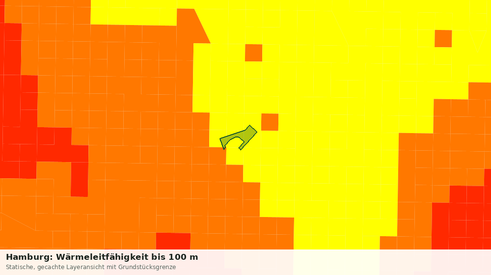 Statische Kartenansicht: Hamburg: Wärmeleitfähigkeit bis 100 m