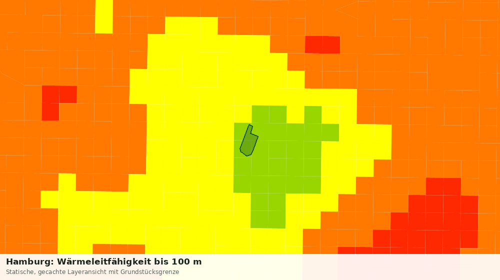 Statische Kartenansicht: Hamburg: Wärmeleitfähigkeit bis 100 m