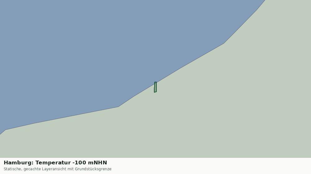 Statische Kartenansicht: Hamburg: Temperatur -100 mNHN