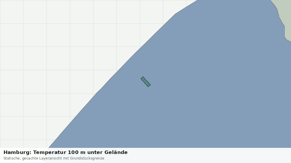 Statische Kartenansicht: Hamburg: Temperatur 100 m unter Gelände