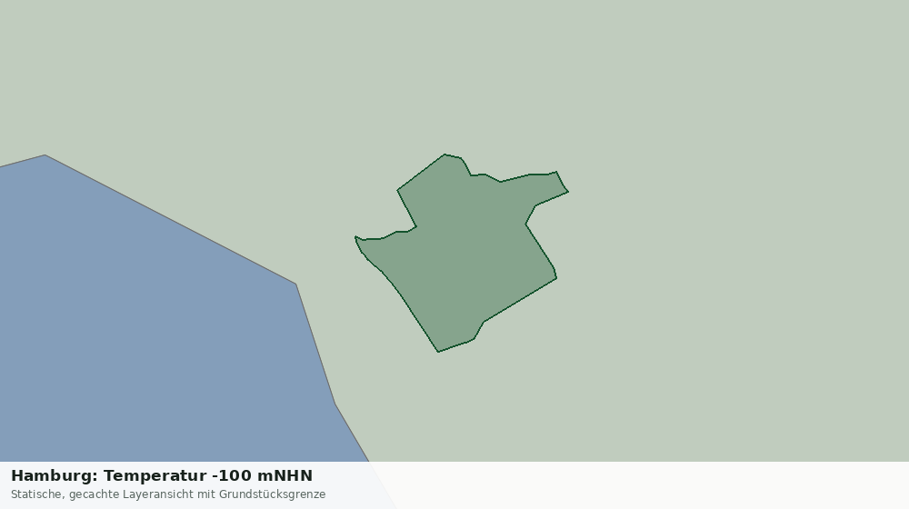 Statische Kartenansicht: Hamburg: Temperatur -100 mNHN