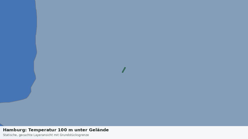 Statische Kartenansicht: Hamburg: Temperatur 100 m unter Gelände