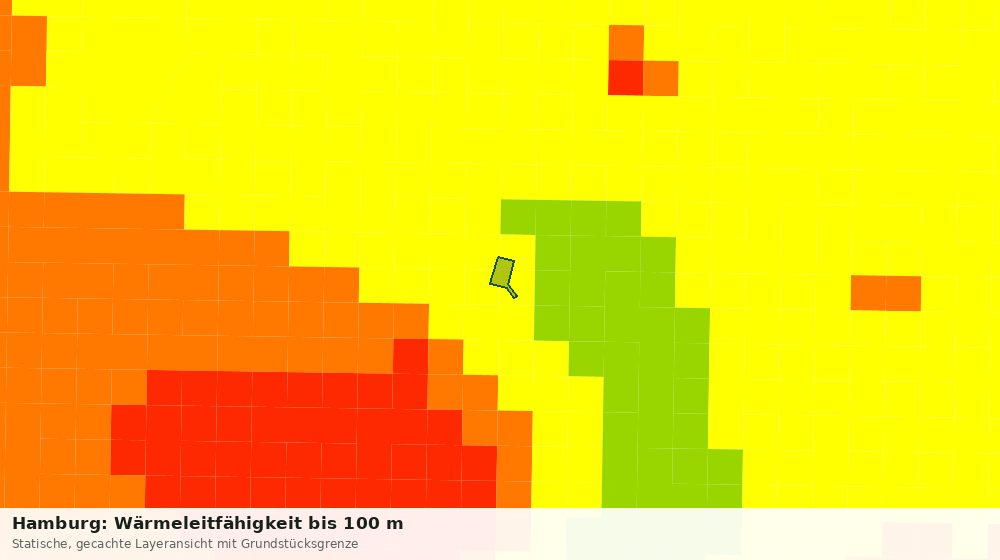 Statische Kartenansicht: Hamburg: Wärmeleitfähigkeit bis 100 m