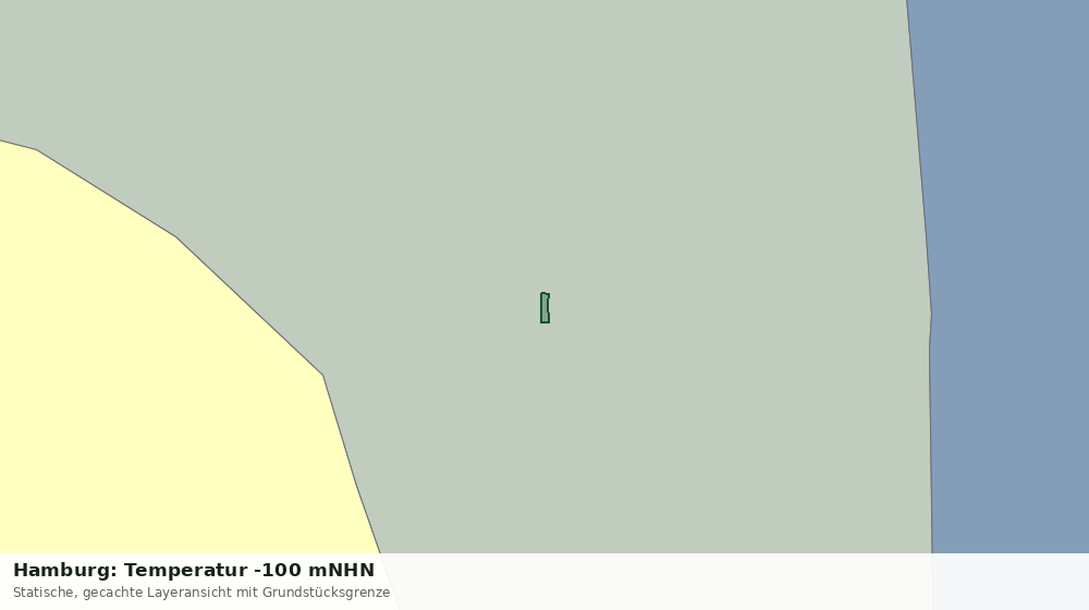 Statische Kartenansicht: Hamburg: Temperatur -100 mNHN
