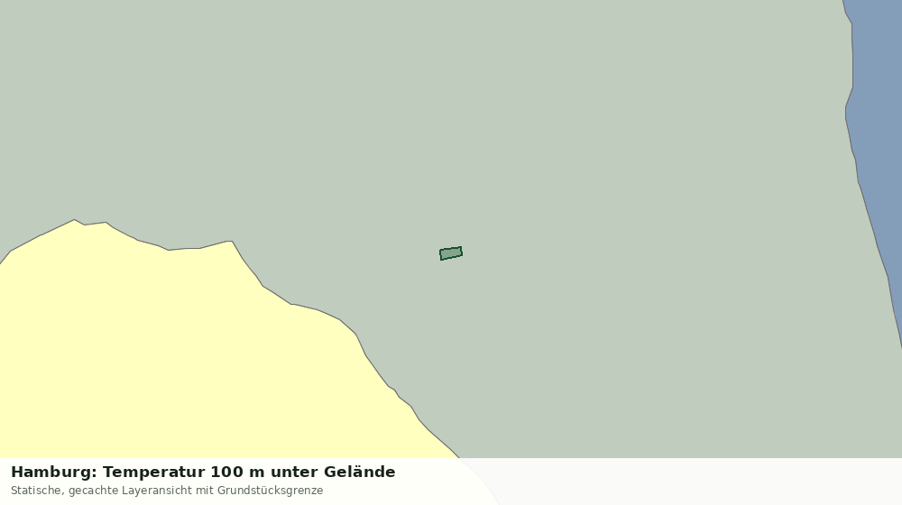 Statische Kartenansicht: Hamburg: Temperatur 100 m unter Gelände