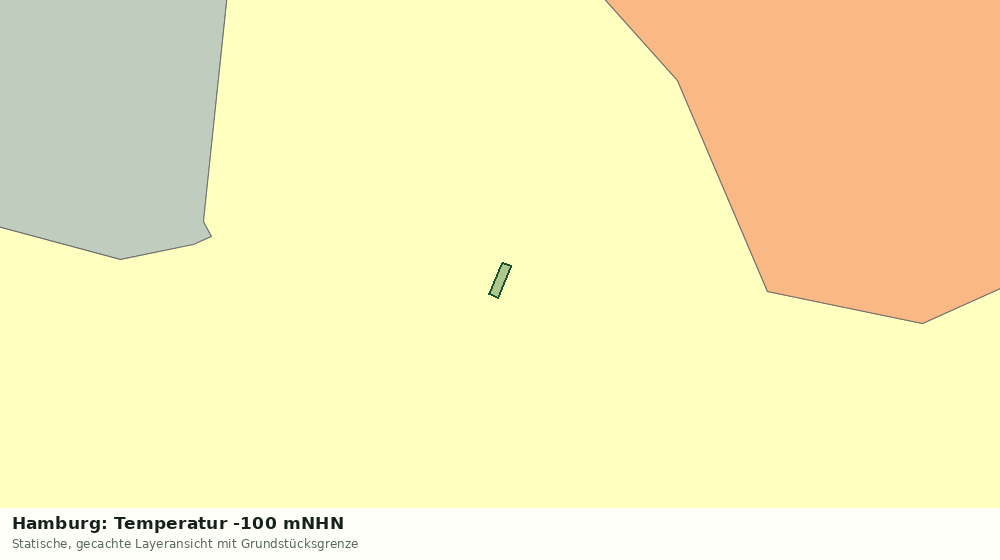 Statische Kartenansicht: Hamburg: Temperatur -100 mNHN