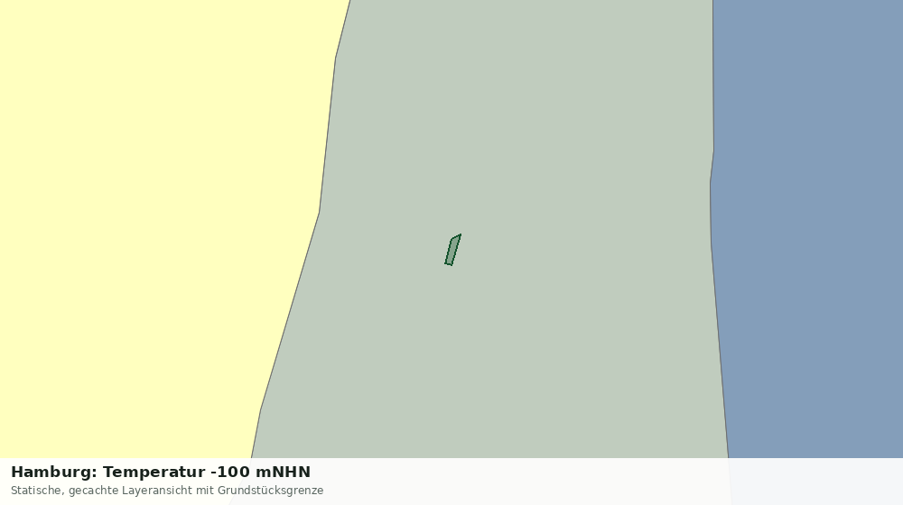 Statische Kartenansicht: Hamburg: Temperatur -100 mNHN