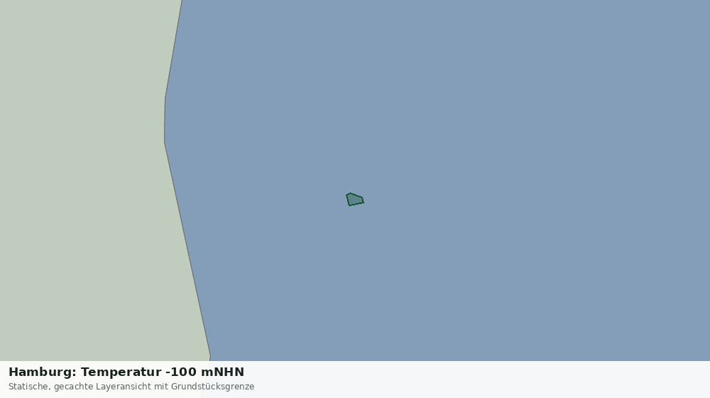 Statische Kartenansicht: Hamburg: Temperatur -100 mNHN