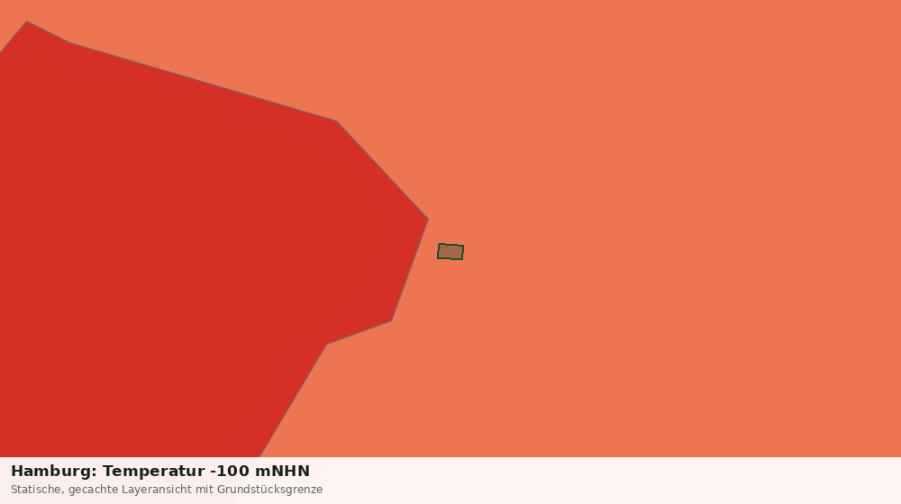 Statische Kartenansicht: Hamburg: Temperatur -100 mNHN