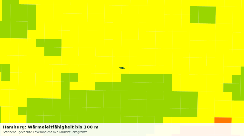 Statische Kartenansicht: Hamburg: Wärmeleitfähigkeit bis 100 m