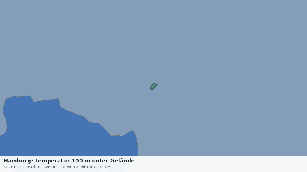 Statische Kartenansicht: Hamburg: Temperatur 100 m unter Gelände