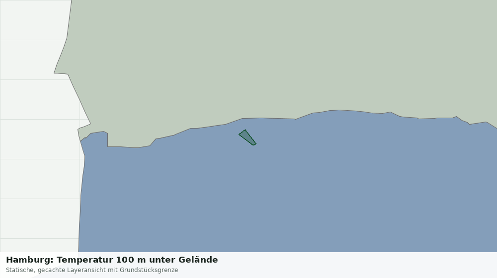 Statische Kartenansicht: Hamburg: Temperatur 100 m unter Gelände