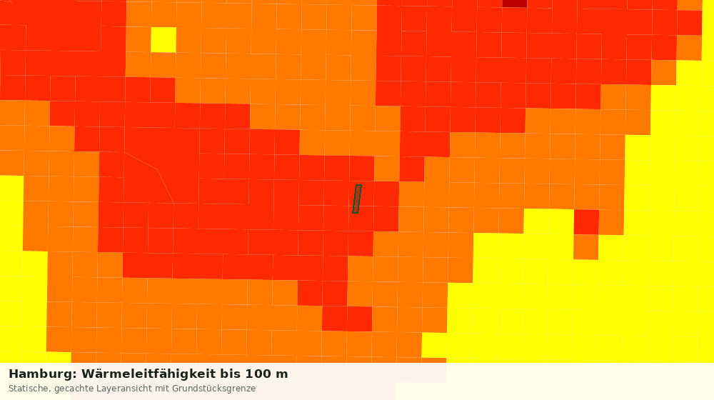 Statische Kartenansicht: Hamburg: Wärmeleitfähigkeit bis 100 m