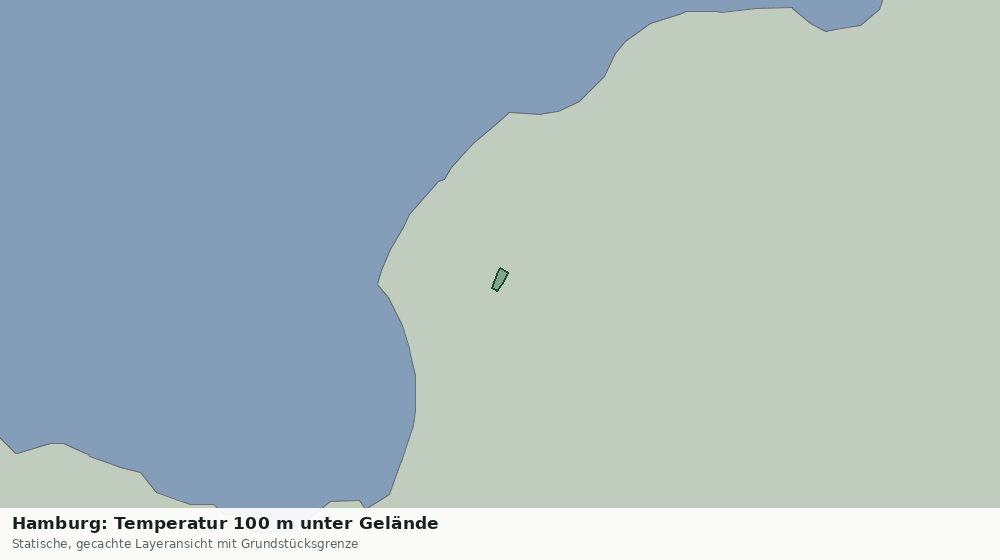 Statische Kartenansicht: Hamburg: Temperatur 100 m unter Gelände