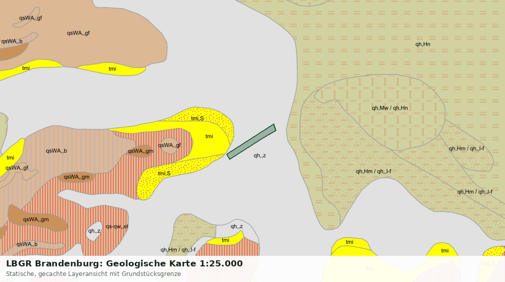 Statische Kartenansicht: LBGR Brandenburg: Geologische Karte 1:25.000