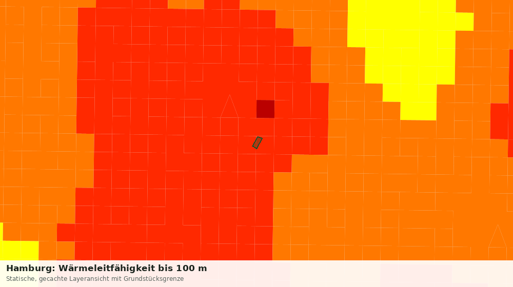 Statische Kartenansicht: Hamburg: Wärmeleitfähigkeit bis 100 m