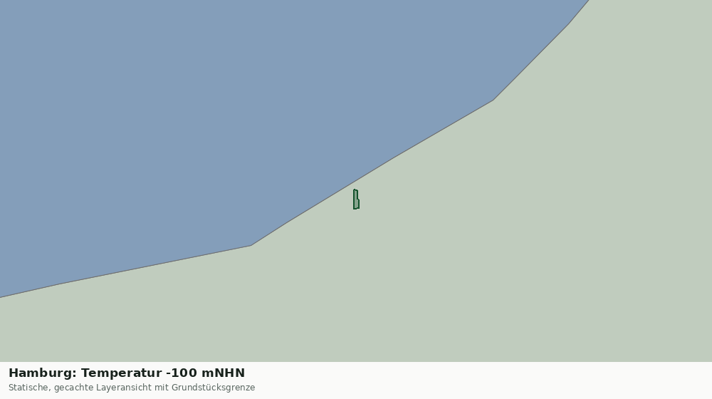 Statische Kartenansicht: Hamburg: Temperatur -100 mNHN