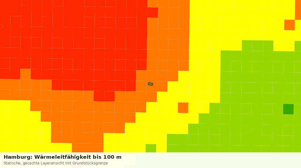 Statische Kartenansicht: Hamburg: Wärmeleitfähigkeit bis 100 m