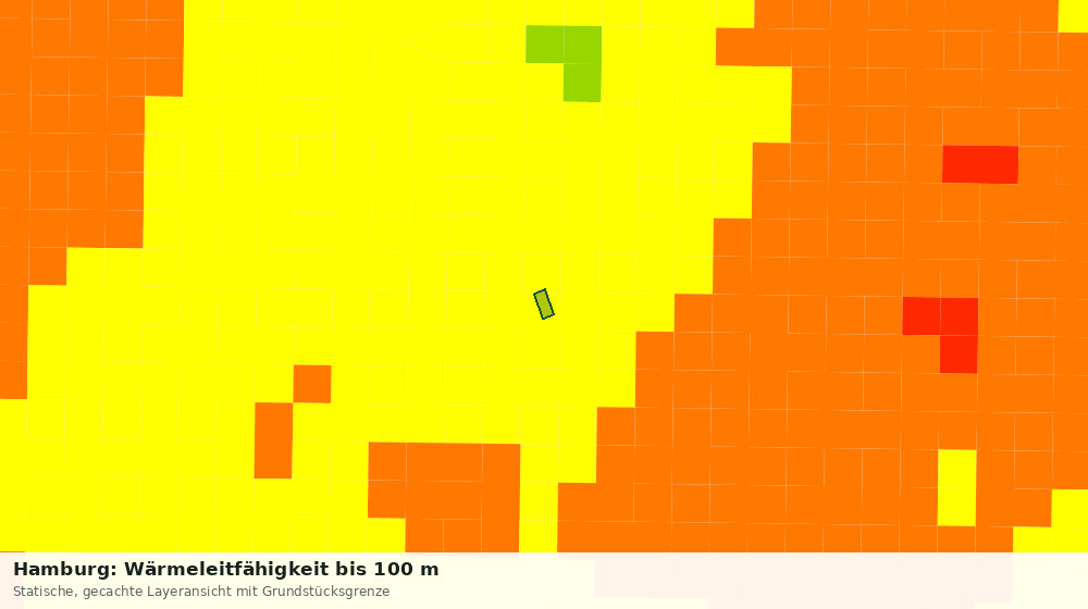 Statische Kartenansicht: Hamburg: Wärmeleitfähigkeit bis 100 m