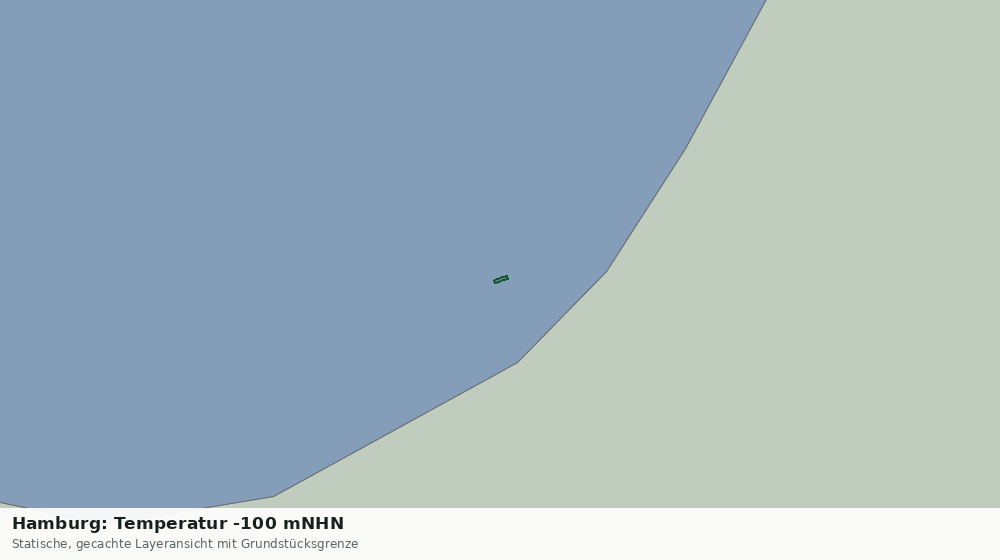 Statische Kartenansicht: Hamburg: Temperatur -100 mNHN