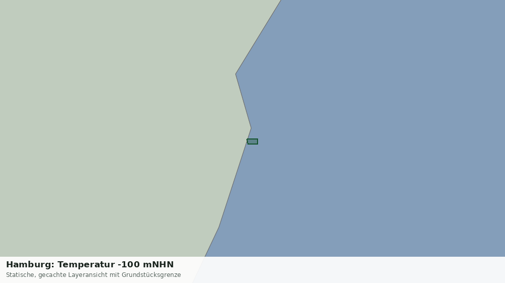 Statische Kartenansicht: Hamburg: Temperatur -100 mNHN