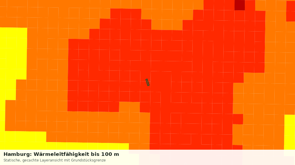 Statische Kartenansicht: Hamburg: Wärmeleitfähigkeit bis 100 m