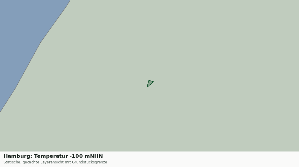 Statische Kartenansicht: Hamburg: Temperatur -100 mNHN