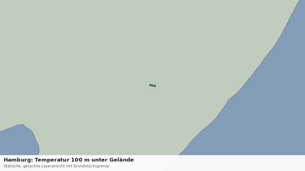 Statische Kartenansicht: Hamburg: Temperatur 100 m unter Gelände